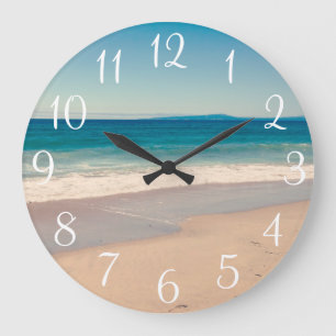Vintage Style Monterey Bay Strand Foto Große Wanduhr