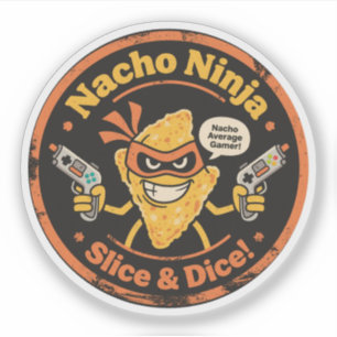 Vintage Style Nacho Chip mit Light Gun Gamer Aufkleber