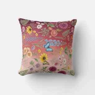 Vintage-Style nahtloses botanisches Muster mit Wil Kissen
