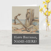 Vintage Style Nautical Themed Birthday Card Karte (Gelbe Blume)