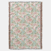 Vintage style neutral floral pattern decke (Vorderseite Vertikal)