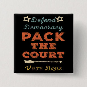 Vintage Style Pack the Court, Defend Democracy Button