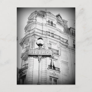 Vintage Style Paris Postkarte, Metro Schild Postkarte