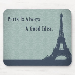 Vintage Style Paris Zitat Mousepad