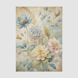 Vintage Style Pastel Botanical Flowers Background Seidenpapier