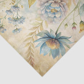 Vintage Style Pastel Botanical Flowers Background Seidenpapier (Ausschnitt)