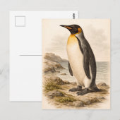 Vintage-Style Penguin Illustration Postkarte (Vorne/Hinten)