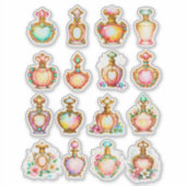 Vintage Style Perfume Bottle Sheet of Stickers Aufkleber (Vorderseite)