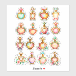 Vintage Style Perfume Bottle Sheet of Stickers Aufkleber