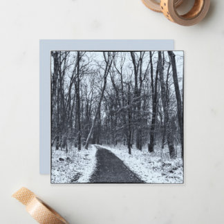 Vintage Style Photo Hiking Trail in Winter Mitteilungskarte