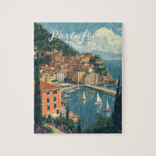 Vintage Style Portofino Genova Italien Puzzle