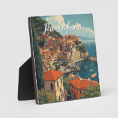 Vintage Style Portofino Genova Italy Fotoplatte (Vorderseite)