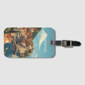 Vintage Style Portofino Genova Italy Gepäckanhänger (Vorderseite (Horizontal))
