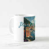 Vintage Style Portofino Genova Italy Kaffeetasse (Vorderseite Links)
