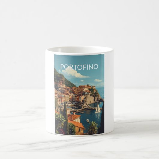 Vintage Style Portofino Genova Italy Kaffeetasse (Mittel)