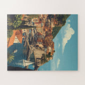 Vintage Style Portofino Genova Italy Puzzle (Horizontal)