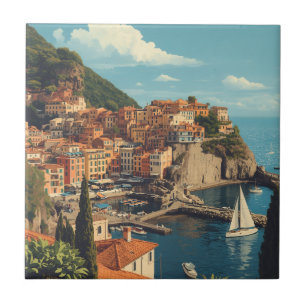 Vintage Style Portofino Genua Italien Fliese