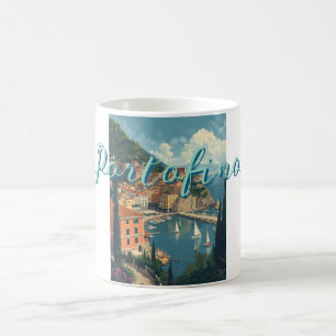 Vintage Style Portofino Genua Italien Kaffeetasse
