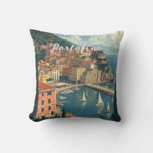 Vintage Style Portofino Genua Italien Kissen