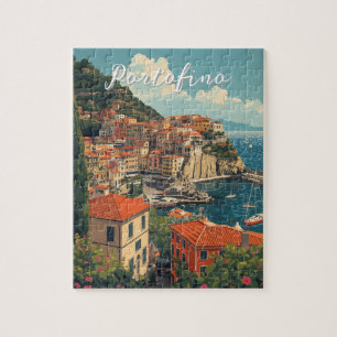 Vintage Style Portofino Genua Italien Puzzle