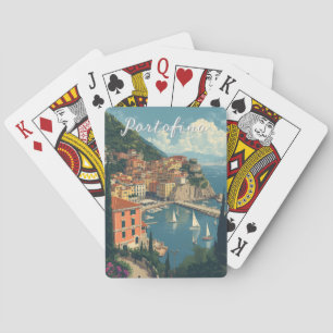 Vintage Style Portofino Genua Italien Spielkarten