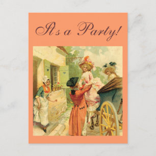Vintage-Style Postkarte einer Kutsche aus dem 18.