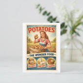 Vintage-Style Potato Advertisement Postkarte (Stehend Vorderseite)