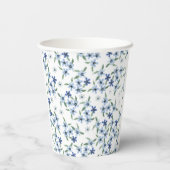 Vintage Style print with tiny blue flowers Pappbecher (Rückseite)