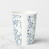 Vintage Style print with tiny blue flowers Pappbecher (Links)