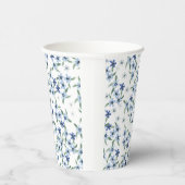 Vintage Style print with tiny blue flowers Pappbecher (Rechts)