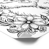 Vintage Style Puppy Dog and Flower Vines Poster (Ecke)