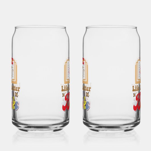 Vintage Style Reading & Library Graphic Dosenglas (Rechts)