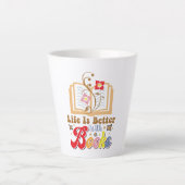 Vintage Style Reading & Library Graphic Milchtasse (Vorderseite)