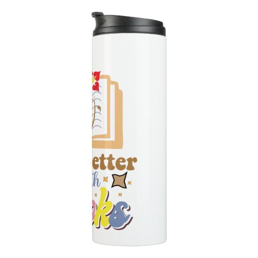 Vintage Style Reading & Library Graphic Thermosbecher (Nach rechts gedreht)