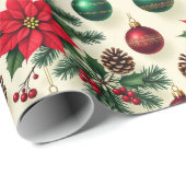 Vintage Style Retro Holiday Gift Wrap Geschenkpapier (Rolleneckpunkt)
