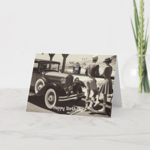 Vintage Style Roadtrip Geburtstagskarte Karte