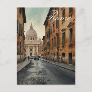 Vintage Style Rom Italienische Reise Wasserfarbe Feiertagspostkarte