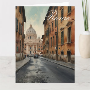 Vintage Style Rom Italienische Reise Wasserfarbe Karte