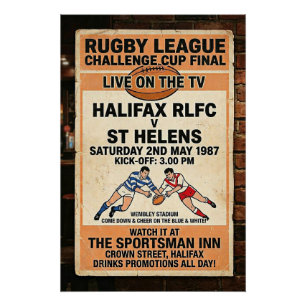 Vintage Style Rugby League Finale 1987 Fan Art Poster