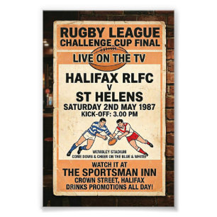 Vintage-Style-Rugby-League-Finale 1987 Fanart Fotodruck