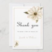 Vintage style rustic daisy flower Thank You Einladung (Vorderseite)