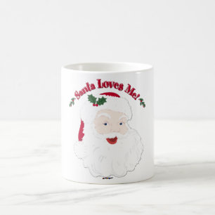 Vintage Style Santa liebt mich! Kaffeetasse