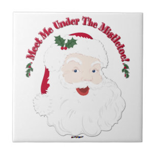 Vintage Style Santa Treffen Sie mich unter dem Mis Fliese