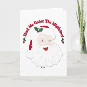 Vintage Style Santa Treffen Sie mich unter der Mis Feiertagskarte