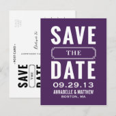 Vintage-Style Save-The-Date-Postkarte Ankündigungspostkarte (Vorne/Hinten)