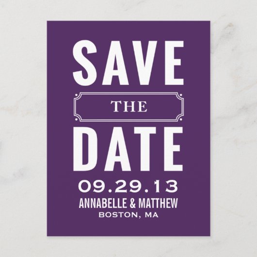 Vintage-Style Save-The-Date-Postkarte Ankündigungspostkarte (Vorderseite)