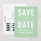Vintage-Style Save-The-Date-Postkarte Ankündigungspostkarte (Vorne/Hinten)