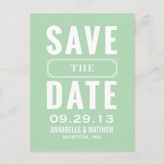 Vintage-Style Save-The-Date-Postkarte Ankündigungspostkarte (Vorderseite)