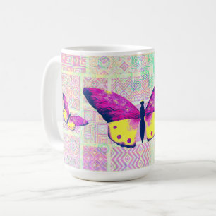 Vintage-Style-Schmetterlings-Kunst-Mug-Tasse Kaffeetasse