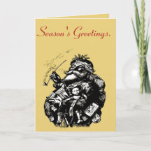 Vintage-Style-Schwarz-Weiß-Illustration von Santa